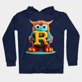 Cute Monster for Kids Alphabet Letter R Funny Back to School Hoodie
